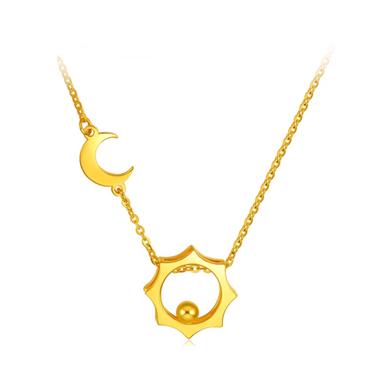 足金999.9#抛光工艺日月星辰套链