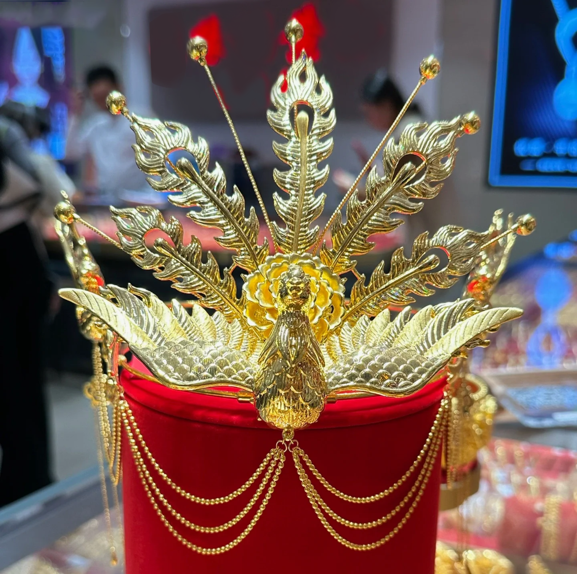 足金999.9#精品凤舞九天皇冠